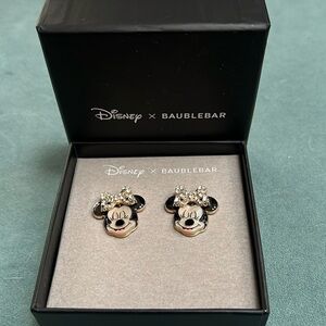Disney x BAUBLEBAR Minnie Mouse Rhinestone Bow Earrings New
